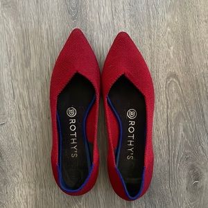 Rothys cherry red flats